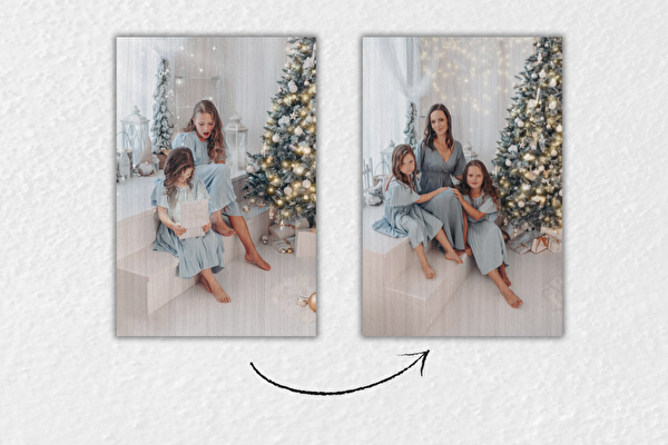 Doppelseitiger Druck auf Holz 60x45 cm