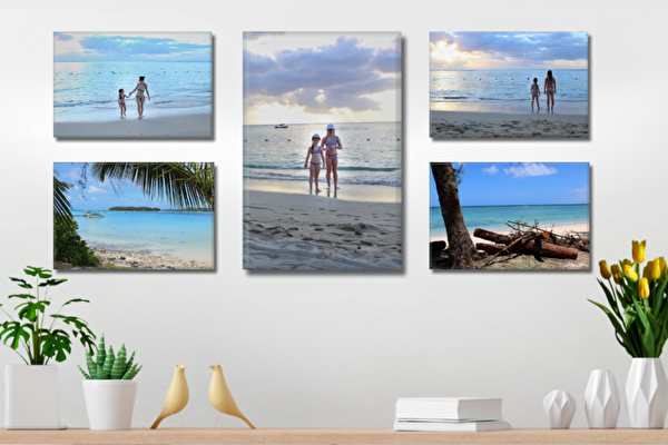 Fotoleinwand Set 5 Stück (1x - 45x30 cm, 4x - 30x20 cm) 